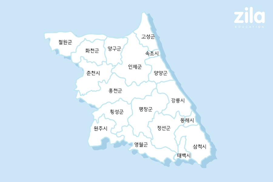 Bản đồ Gangwon-do Hàn Quốc