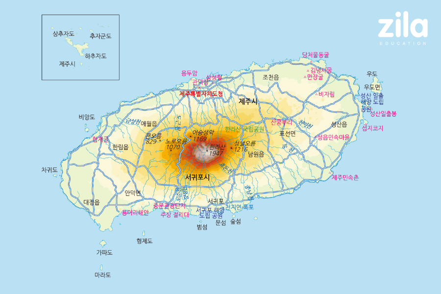 Bản đồ Jeju Hàn Quốc